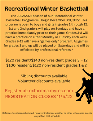 Recreational Basketball 2022/2023