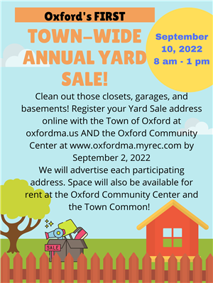 Oxford Community Center: TOWN-WIDE YARD SALE